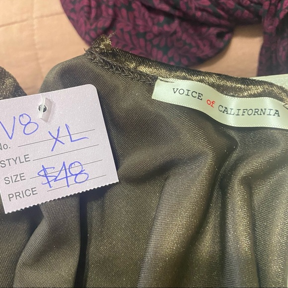 NWT VOICE OF CALIFORNIA VELVET LACE BLOUSE BROWN - Picture 5 of 5